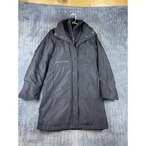 Postcard Luxury Sportswear Parka Coat Womens XS Black Layered Look Full Zip Warm